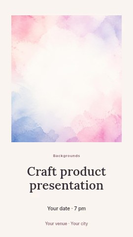 Soft watercolor pastel background in Craft product presentation instagram story template