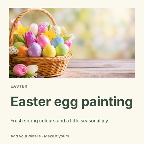 Easter egg painting social media post template