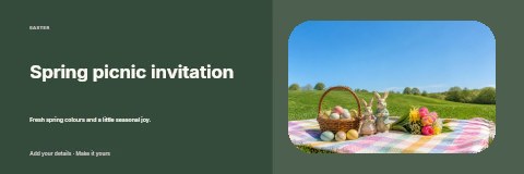 Spring picnic invitation banner template