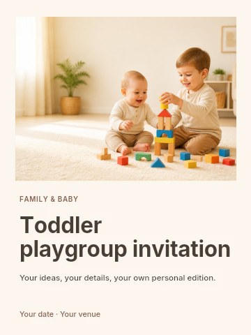 Toddler playgroup invitation template