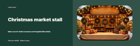 Christmas market stall banner template