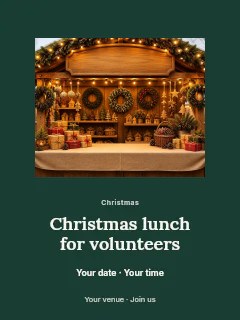 Christmas lunch for volunteers poster template · Picture window