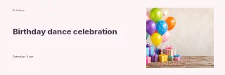 Birthday dance celebration banner template · Horizontal photo dialogue