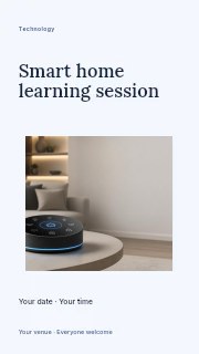 Smart home learning session instagram story template · Modern programme