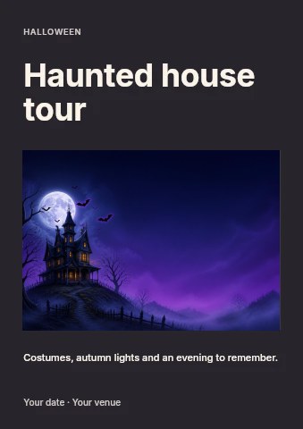 Haunted house tour flyer template