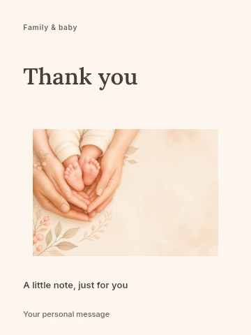 New baby announcement greeting card template