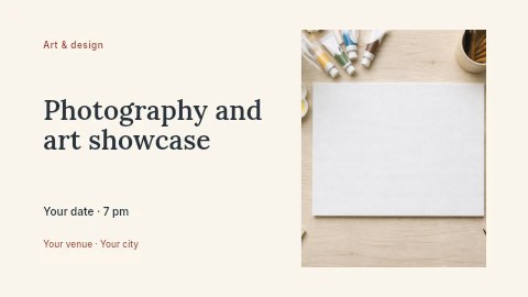 Photography and art showcase presentation cover template
