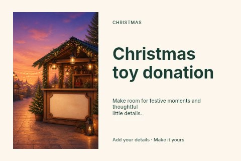 Christmas toy donation postcard template