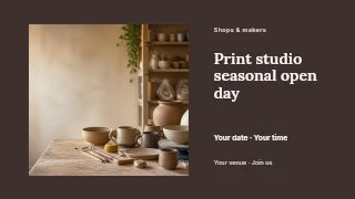 Print studio seasonal open day youtube thumbnail template · Horizontal photo dialogue