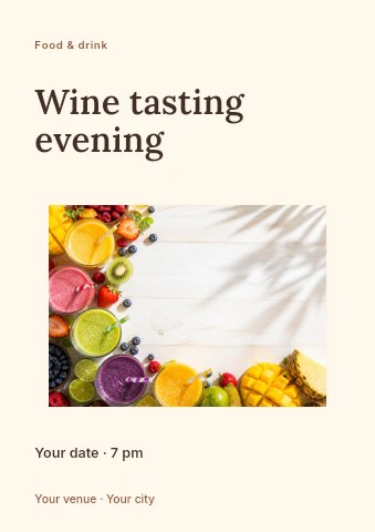Wine tasting evening flyer template