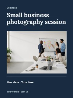 Small business photography session poster template · Title & photograph