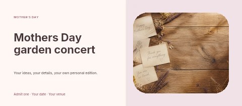 Mothers Day garden concert event ticket template