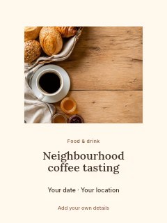 Assorted bread with coffee and spreads in Neighbourhood coffee tasting · Picture window