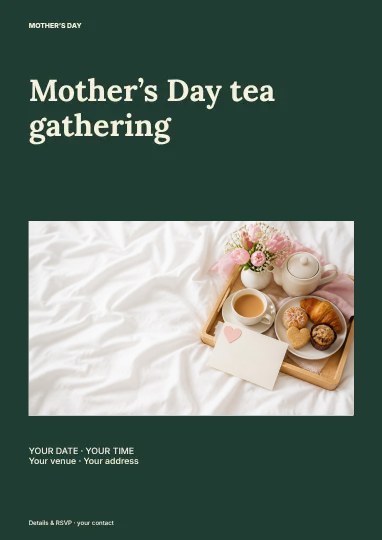 Mother’s Day tea gathering · Split flyer template