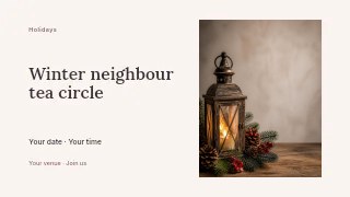 Winter neighbour tea circle youtube thumbnail template · Horizontal photo dialogue