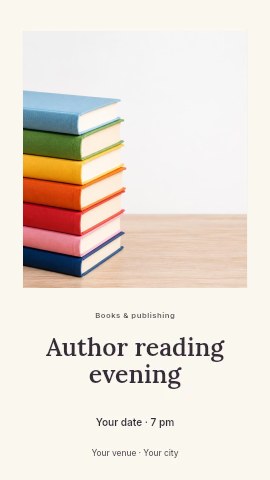 Author reading evening instagram story template
