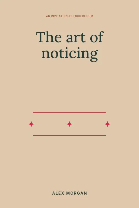 Sparkle divider · 3 motifs in a line in The art of noticing · Book cover