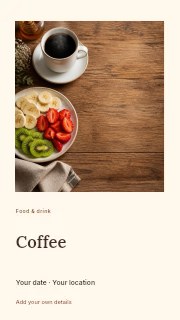Steaming coffee with fresh fruit plate in Coffee · Gallery editorial