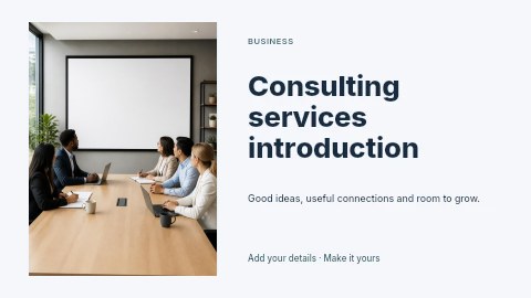 Consulting services introduction presentation cover template