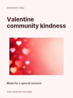 red bokeh heart lights background in Valentine community kindness · Modern programme