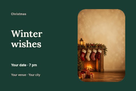 Winter wishes postcard template