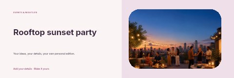 Rooftop sunset party banner template