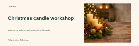 Christmas candle workshop banner template
