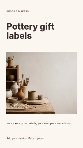 Pottery gift labels instagram story template