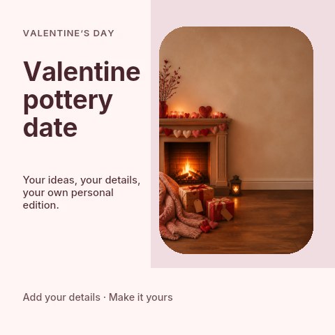 Valentine pottery date social media post template