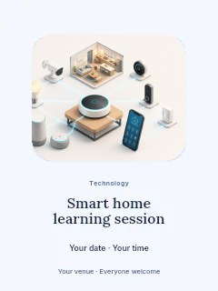 Smart home automation network setup in Smart home learning session poster · Picture window