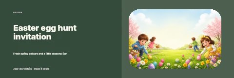Easter egg hunt invitation banner template