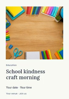 School kindness craft morning flyer template · Gallery editorial