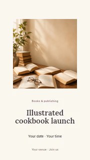 Illustrated cookbook launch instagram story template · Picture window