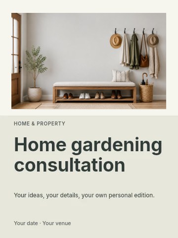 Home gardening consultation poster template