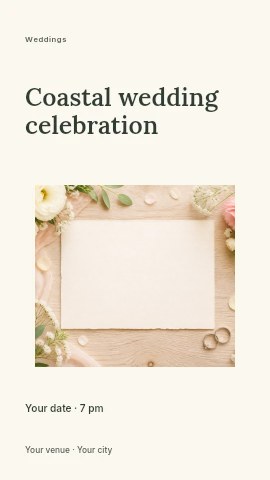 Coastal wedding celebration instagram story template