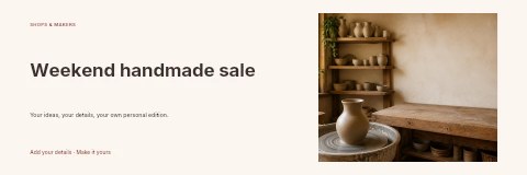 Weekend handmade sale banner template