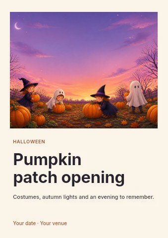 Pumpkin patch opening flyer template