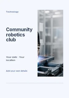Industrial robotic arm welding metal frame in Community robotics club · Split portrait