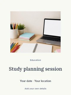 Study desk with stationery and laptop in Study planning session · Picture window