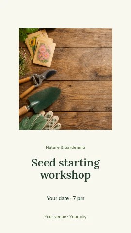 Seed starting workshop instagram story template
