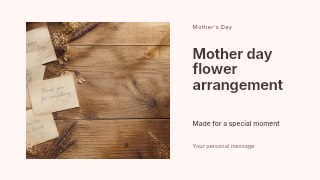 Mother Day flower arrangement presentation cover template · Horizontal photo dialogue
