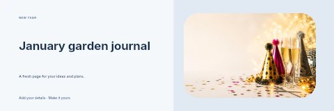 January garden journal banner template
