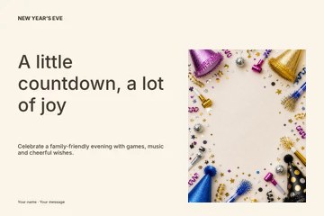 Family New Year’s Eve photo layout postcard template