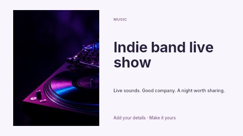 Indie band live show youtube thumbnail template