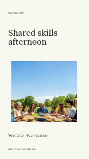 Shared skills afternoon instagram story template · Modern programme