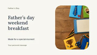 Father’s Day weekend breakfast presentation cover template · Horizontal photo dialogue