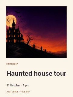 Haunted house tour greeting card template · Gallery editorial