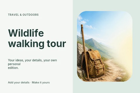 Wildlife walking tour postcard template