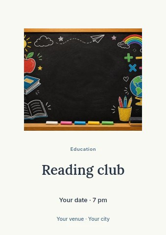 Reading club flyer template