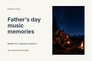 Father’s Day music memories postcard template · Horizontal photo dialogue